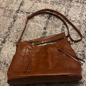 Elegant Vegan Brown Leather Shoulder Bag